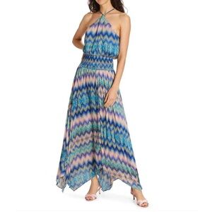 RAMY BROOK Giana Chevron Handkerchief Maxi Dress